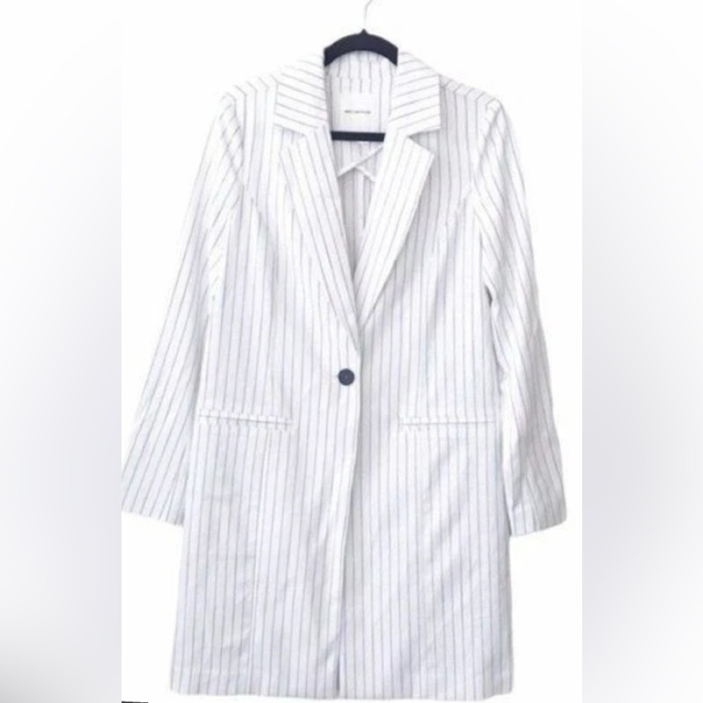 Avec Les Filles Ivory Pinstripe Blazer